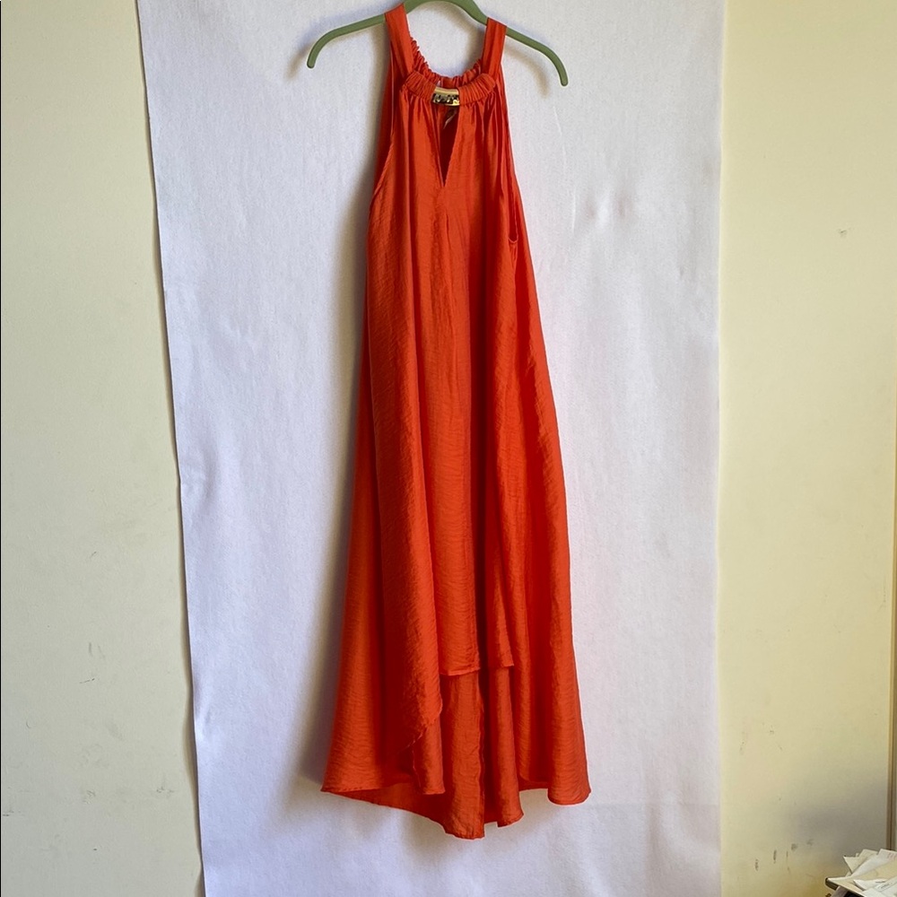 Chic High-Low Orange Dress